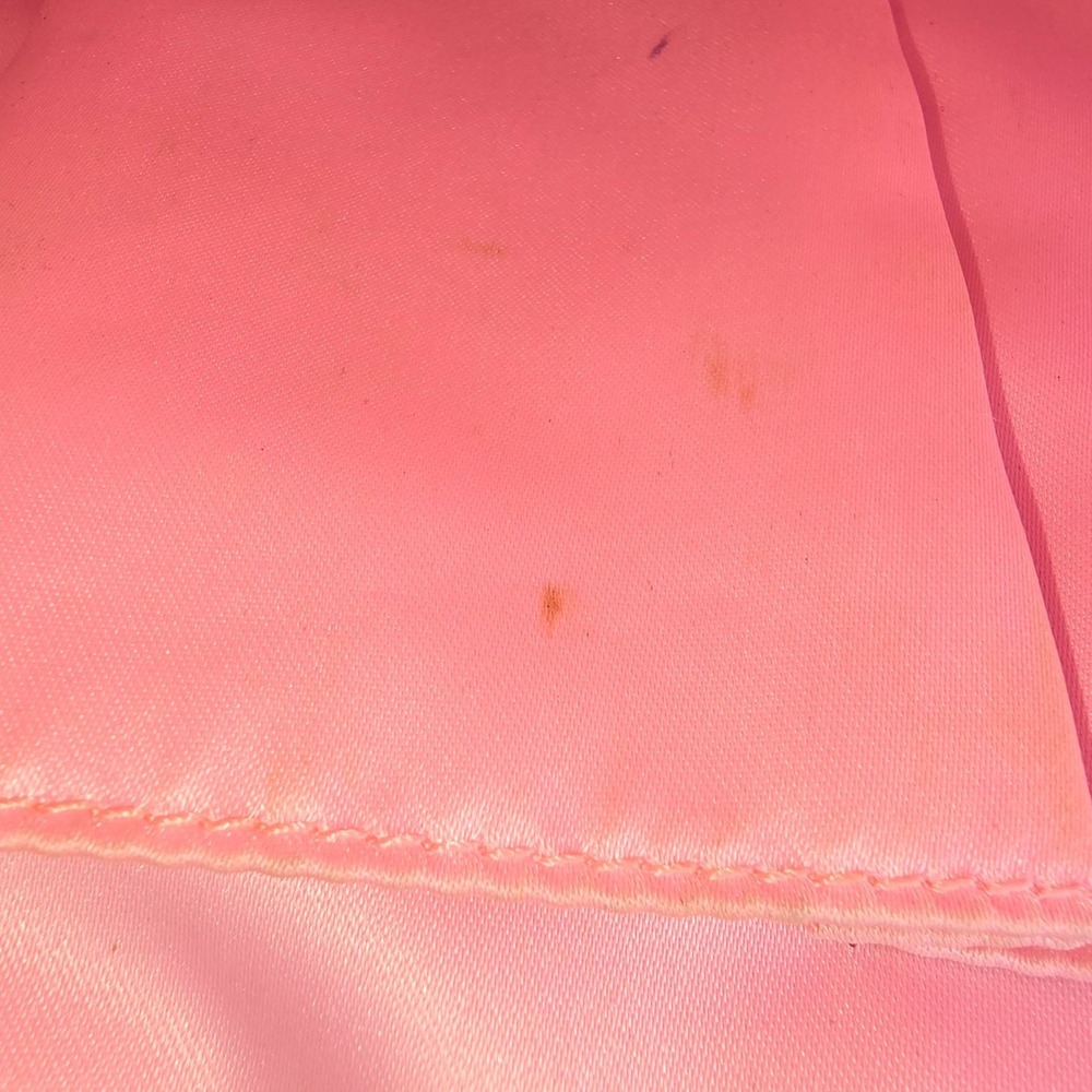 COACH Signature Stripe Tote Bag Beige Pink Canvas Leather Shoulder Purse - Picture 9 of 15